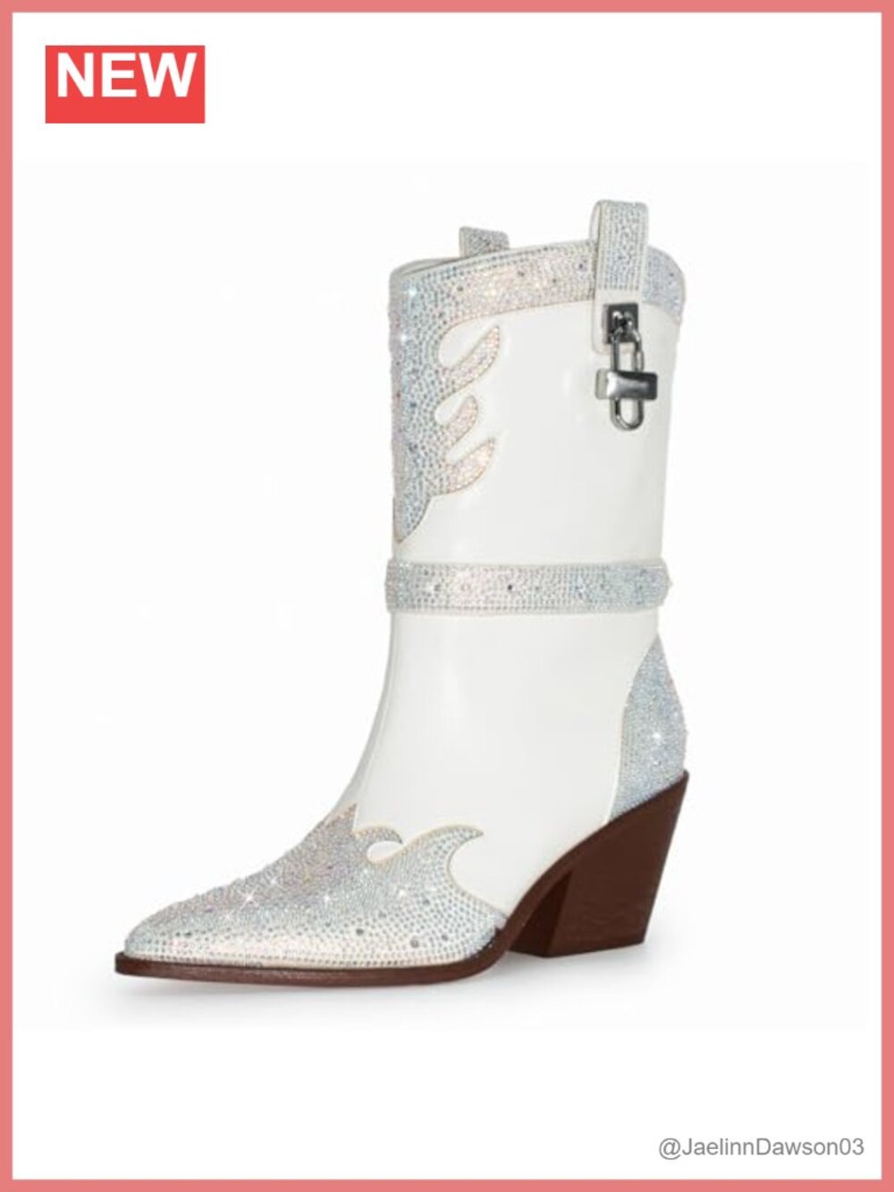 Sparkle Rhinestone Cowgirl Boots Women Mid Calf Western Wide Calf Glitter Bling